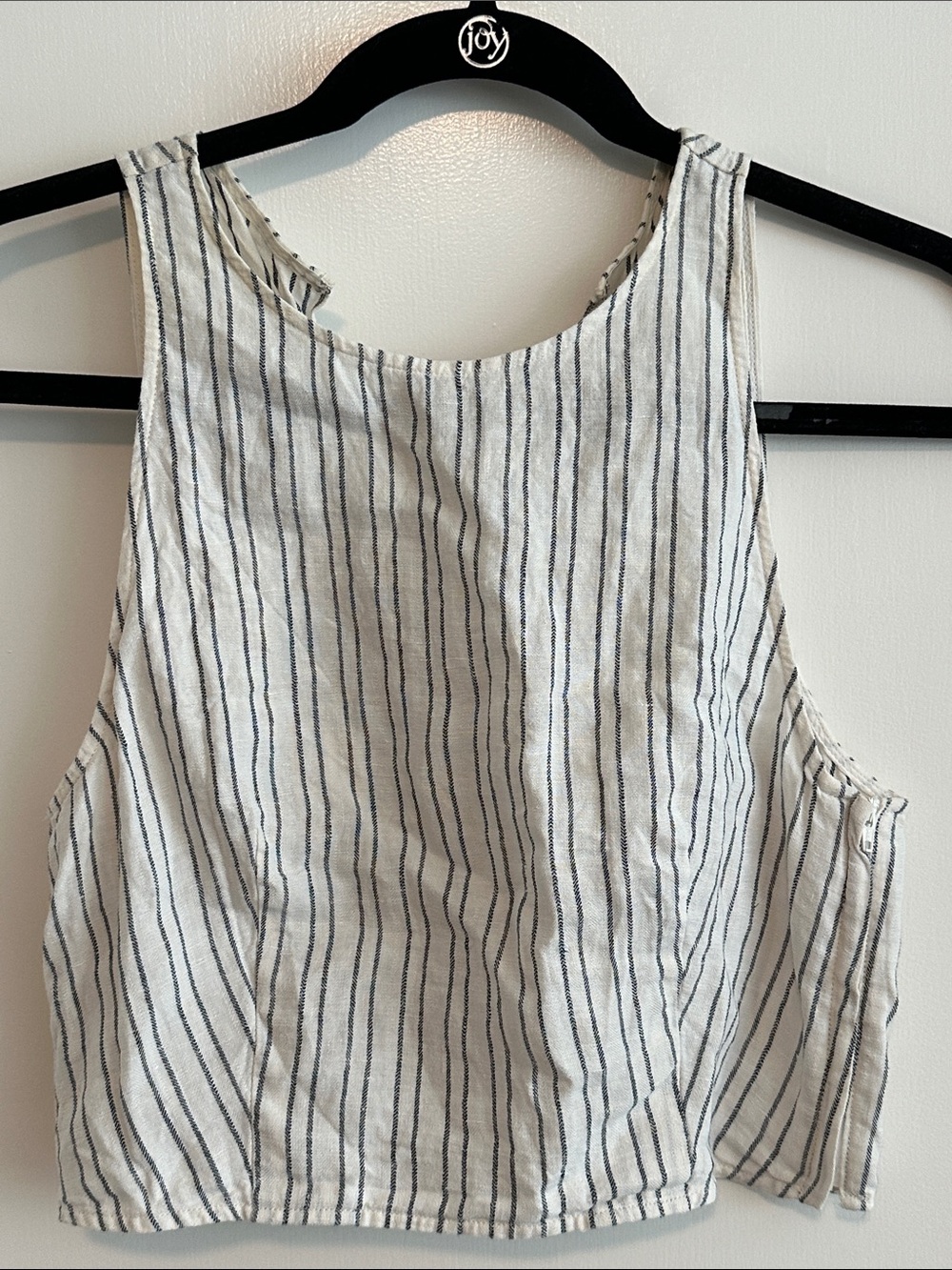 Striped Linen Tank Crop Top